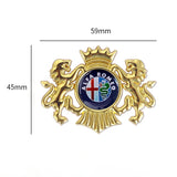 Alfa Romeo Double Lion Metal Car Rear Sticker Auto Window Emblem Badge Decal