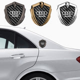 Audi Shield Carbon Fiber Car Side Window Sticker Emblem Badge Decal