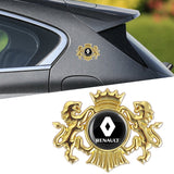 Renault Double Lion Metal Car Rear Sticker Auto Window Emblem Badge Decal