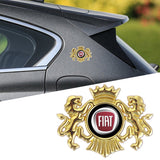 Fiat Double Lion Metal Car Rear Sticker Auto Window Emblem Badge Decal