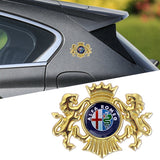 Alfa Romeo Double Lion Metal Car Rear Sticker Auto Window Emblem Badge Decal