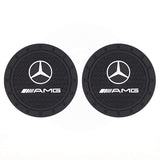2pcs/set Mercedes Benz AMG Logo PVC Waterproof Car Water Coaster