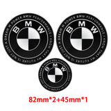 3pcs/set 50th Anniversary BMW Car Front Hood Emblem Rear Trunk Badge Auto Steering Wheel Sticker