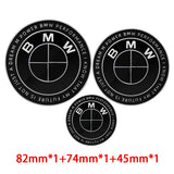 3pcs/set 50th Anniversary BMW Car Front Hood Emblem Rear Trunk Badge Auto Steering Wheel Sticker