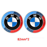 2pcs/set BMW Car Front Hood Emblem Sticker Auto Rear Trunk Badge Decal