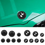 7pcs/set 50th Anniversary BMW Car Front Hood Emblem Rear Trunk Badge Auto Wheel Hub Caps Steering Wheel Sticker