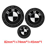3pcs/set 50th Anniversary BMW Car Front Hood Emblem Rear Trunk Badge Auto Steering Wheel Sticker