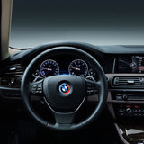 7pcs/set BMW Car Front Hood Emblem Rear Trunk Badge Decal Auto Steering Wheel Sticker Wheel Center Hub Cap