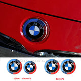 2pcs/set BMW Car Front Hood Emblem Sticker Auto Rear Trunk Badge Decal