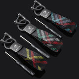 BMW M Power Oxford Webbing Car Keychain Pendant Key Ring Holder