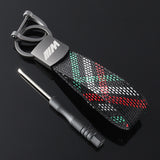 BMW M Power Oxford Webbing Car Keychain Pendant Key Ring Holder