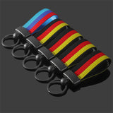 BMW M Power Nylon Webbing Metal Car Keychain Pendant Key Ring Holder