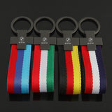 BMW M Power Nylon Webbing Keychain Metal Car Key Ring Chain Pendant