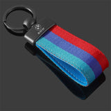 BMW M Power Nylon Webbing Metal Car Keychain Pendant Key Ring Holder