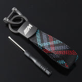 BMW M Power Oxford Webbing Car Keychain Pendant Key Ring Holder