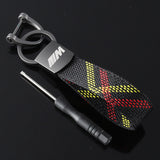 BMW M Power Oxford Webbing Car Keychain Pendant Key Ring Holder