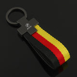 BMW M Power Nylon Webbing Keychain Metal Car Key Ring Chain Pendant