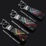 BMW M Power Oxford Webbing Car Keychain Pendant Key Ring Holder