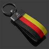 BMW M Power Nylon Webbing Metal Car Keychain Pendant Key Ring Holder