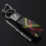 BMW M Power Oxford Webbing Car Keychain Pendant Key Ring Holder